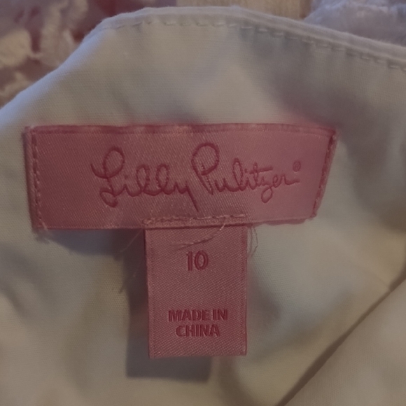 Lilly Pulitzer Breakers Shift Dress in Resort Lace White Pink Women's 10 - Picture 3 of 6